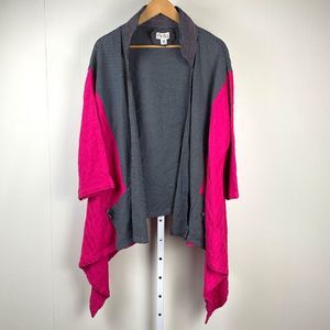 Artka Pink Navy Blue Polka Dot Kimono Wrap Jacket Topper One‎ Size